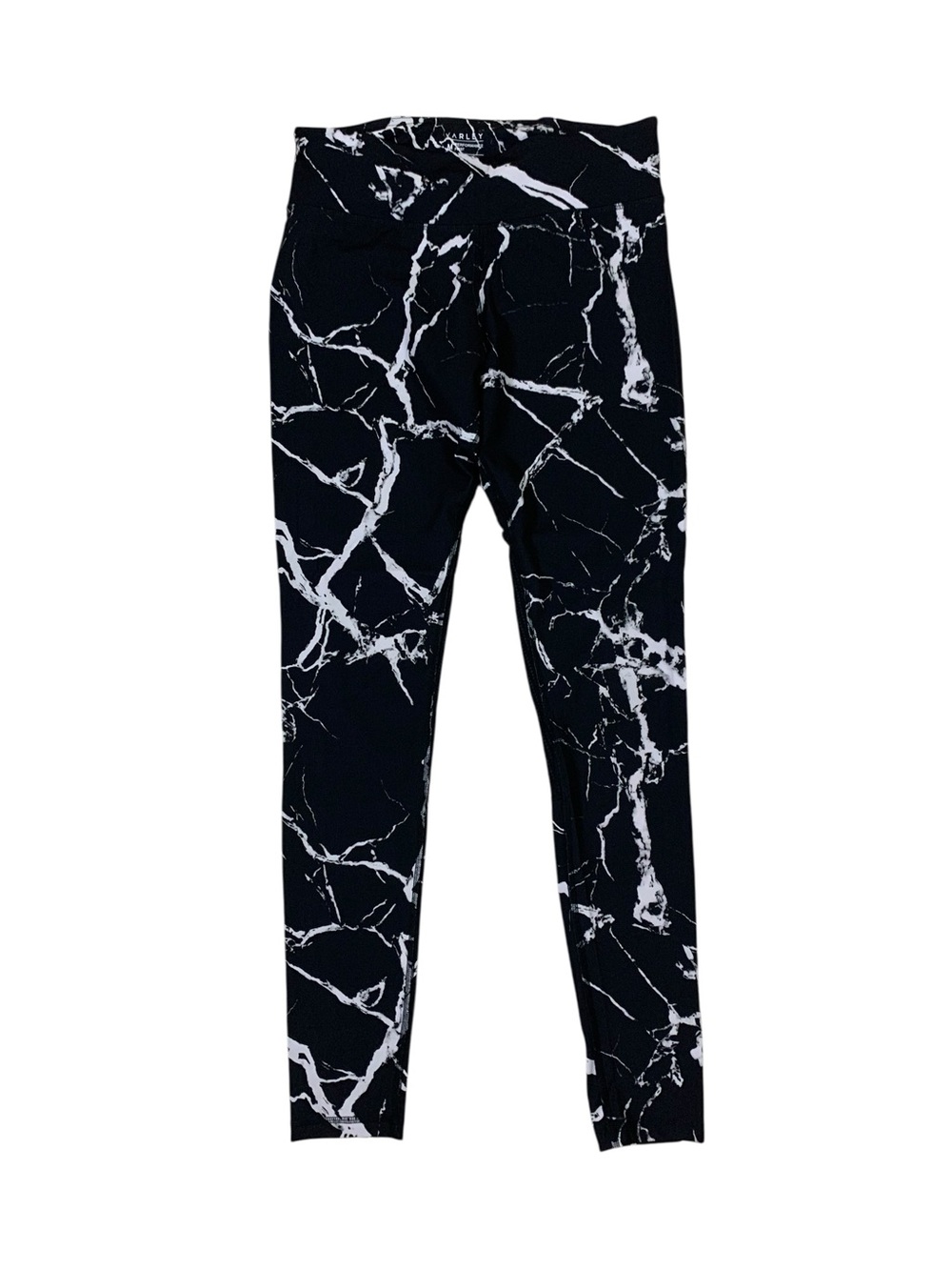 Varley Black White Marble Print High Rise Leggings Athleisure Workout M